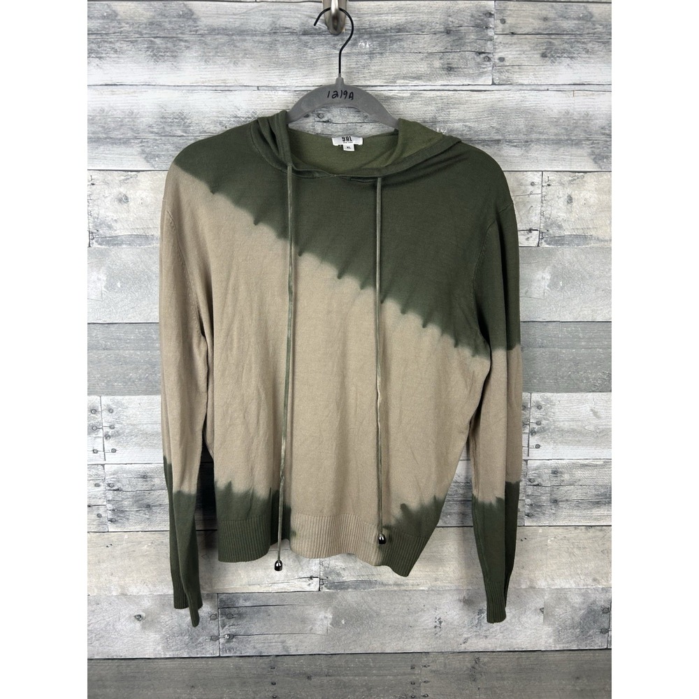 YAL New York Women's XL Green Beige tie-dye Hoodie